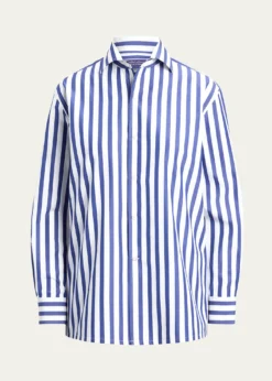 Ralph Lauren CollectionCapri Relaxed-Fit Striped Cotton Shirt