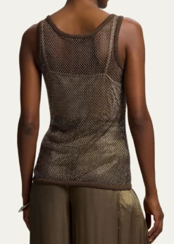 Ralph Lauren CollectionEmbellished Mesh Tank Top