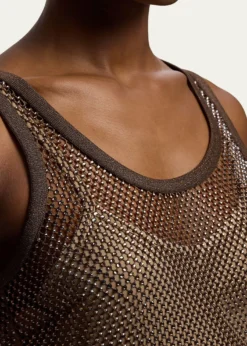 Ralph Lauren CollectionEmbellished Mesh Tank Top