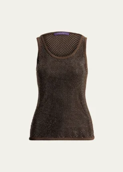 Ralph Lauren CollectionEmbellished Mesh Tank Top