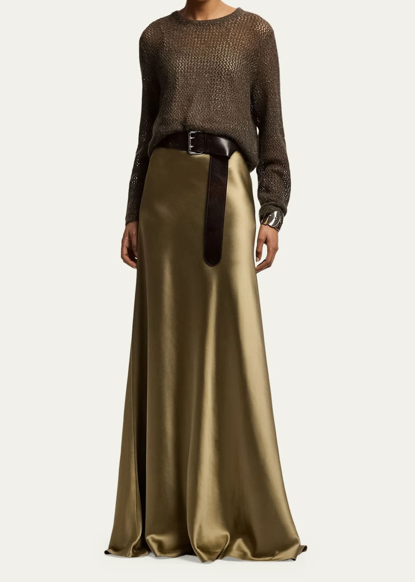 Ralph Lauren CollectionMasina Stretch Satin Skirt