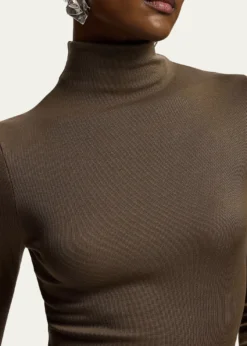 Ralph Lauren CollectionMetallic Silk Rib Turtleneck Top