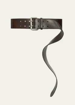 Ralph Lauren CollectionPebbled Vachetta Leather Belt