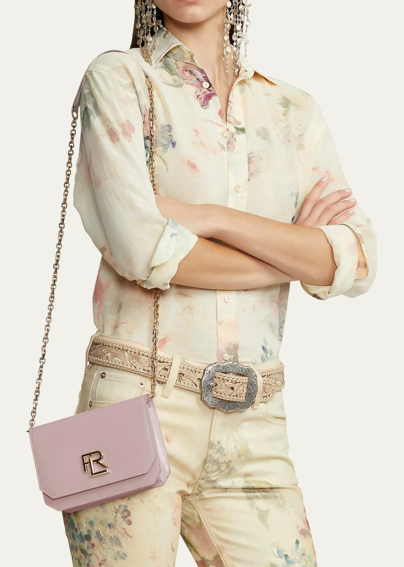 Ralph Lauren CollectionRL 888 Mini Leather Chain Crossbody Bag