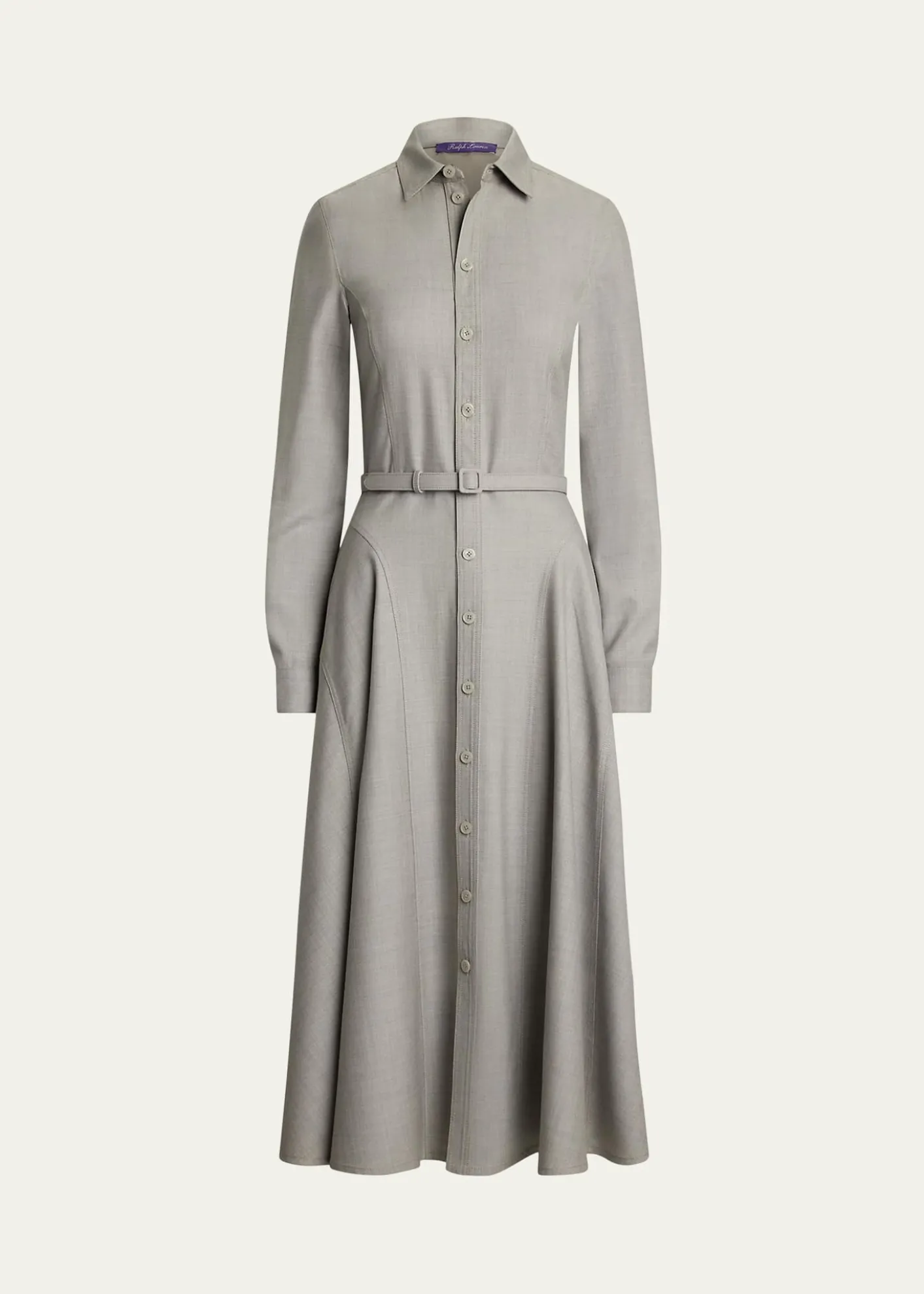 Ralph Lauren CollectionSafford Long-Sleeve Belted Midi Shirtdress