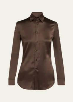 Ralph Lauren CollectionSilk Classic Button-Down Shirt