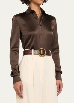 Ralph Lauren CollectionSilk Classic Button-Down Shirt