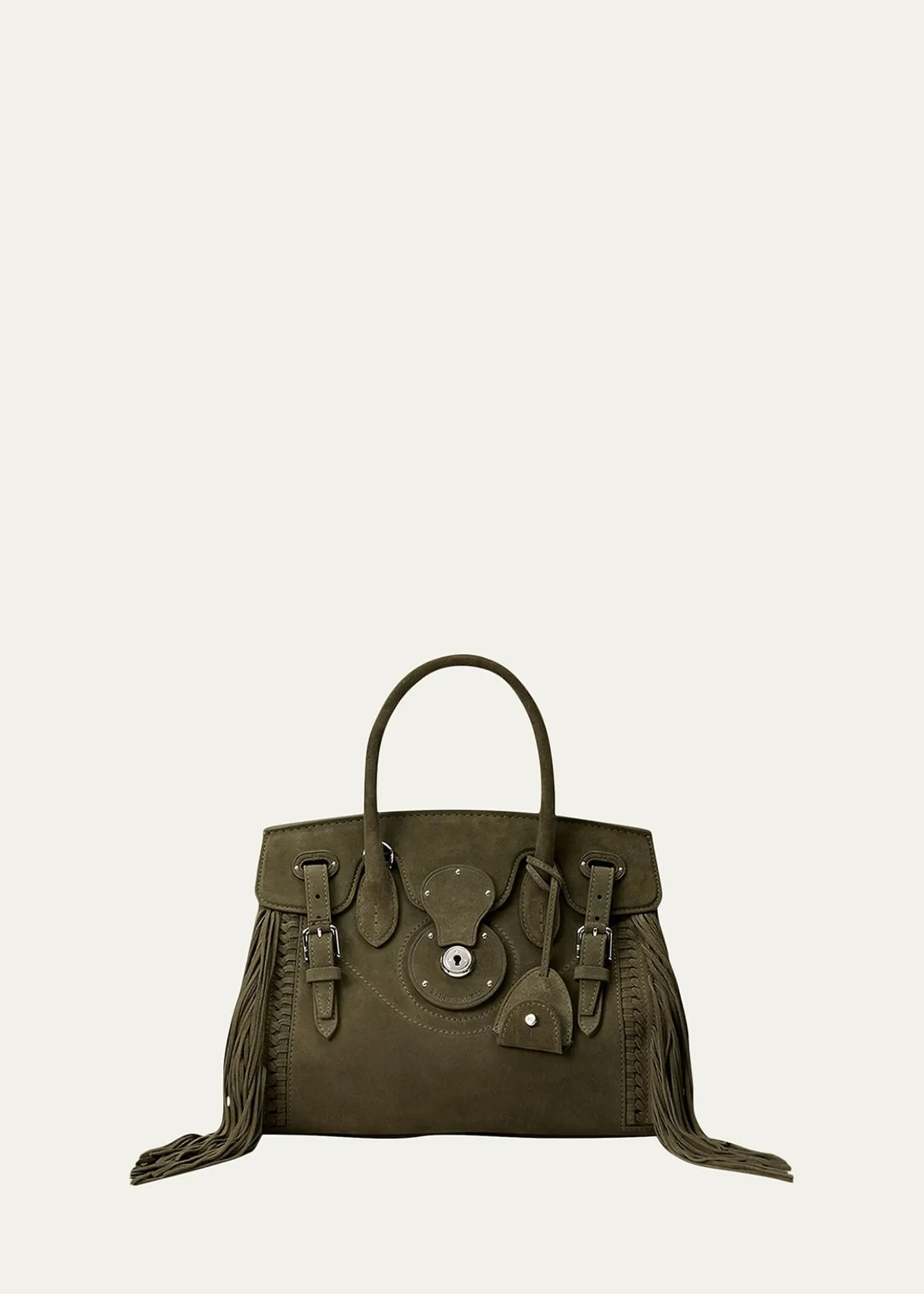 Ralph Lauren CollectionSoft Ricky 27 Fringe-Trim Suede Shoulder Bag