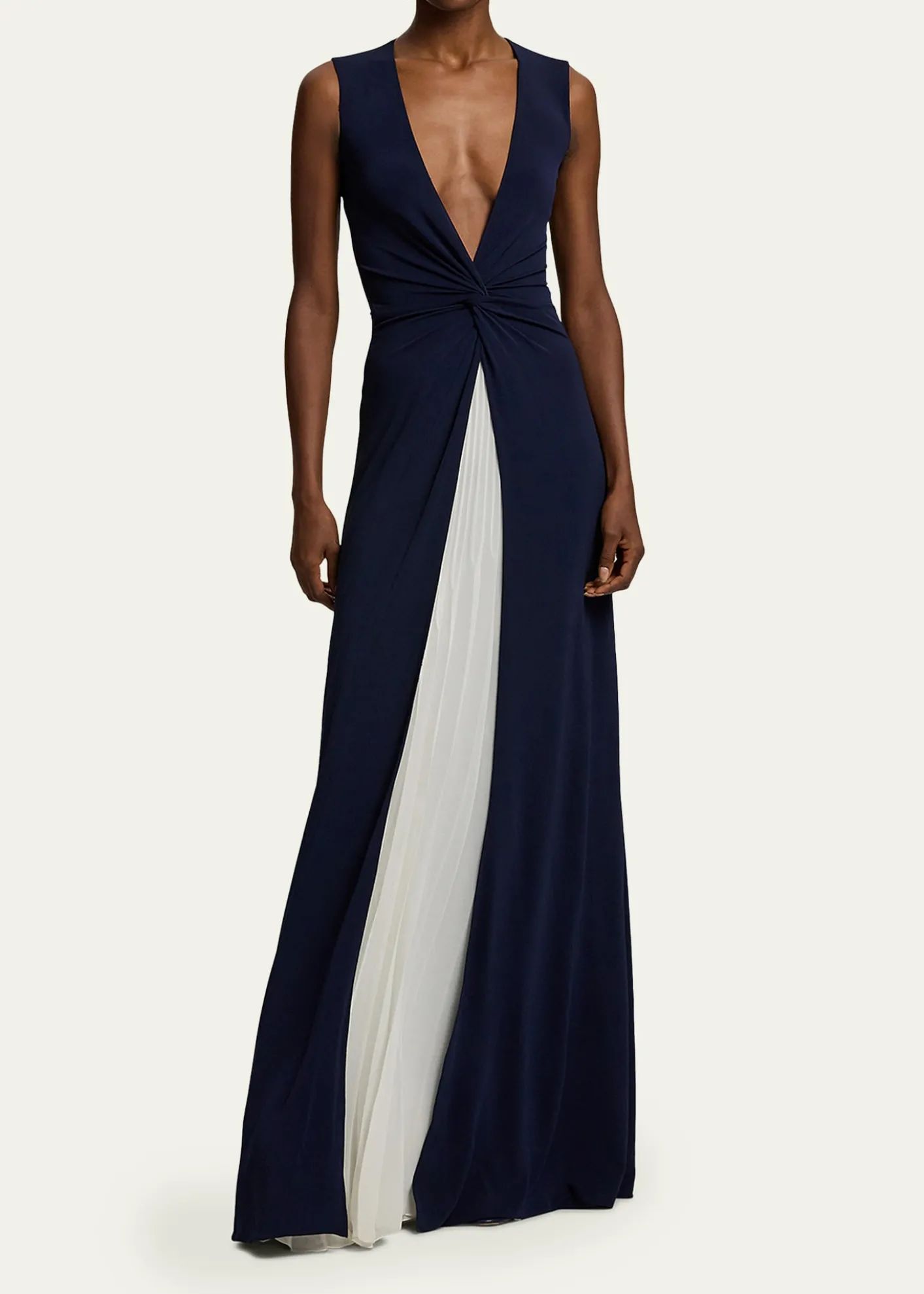 Ralph Lauren CollectionZach Two-Tone Pleated Evening Dress