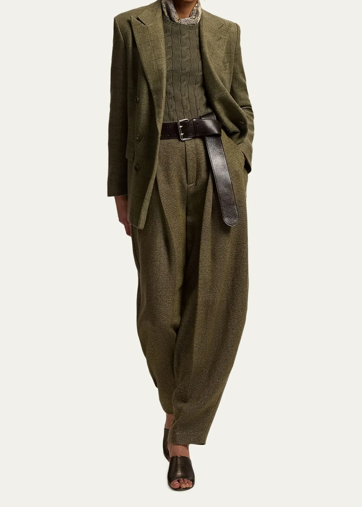 Ralph LaurenHerringbone Barrel-Leg Trousers
