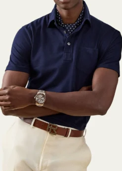 Ralph Lauren Purple LabelCotton-Cashmere Piqué Polo Shirt