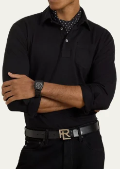 Ralph Lauren Purple LabelCotton-Cashmere Piqué Polo Shirt