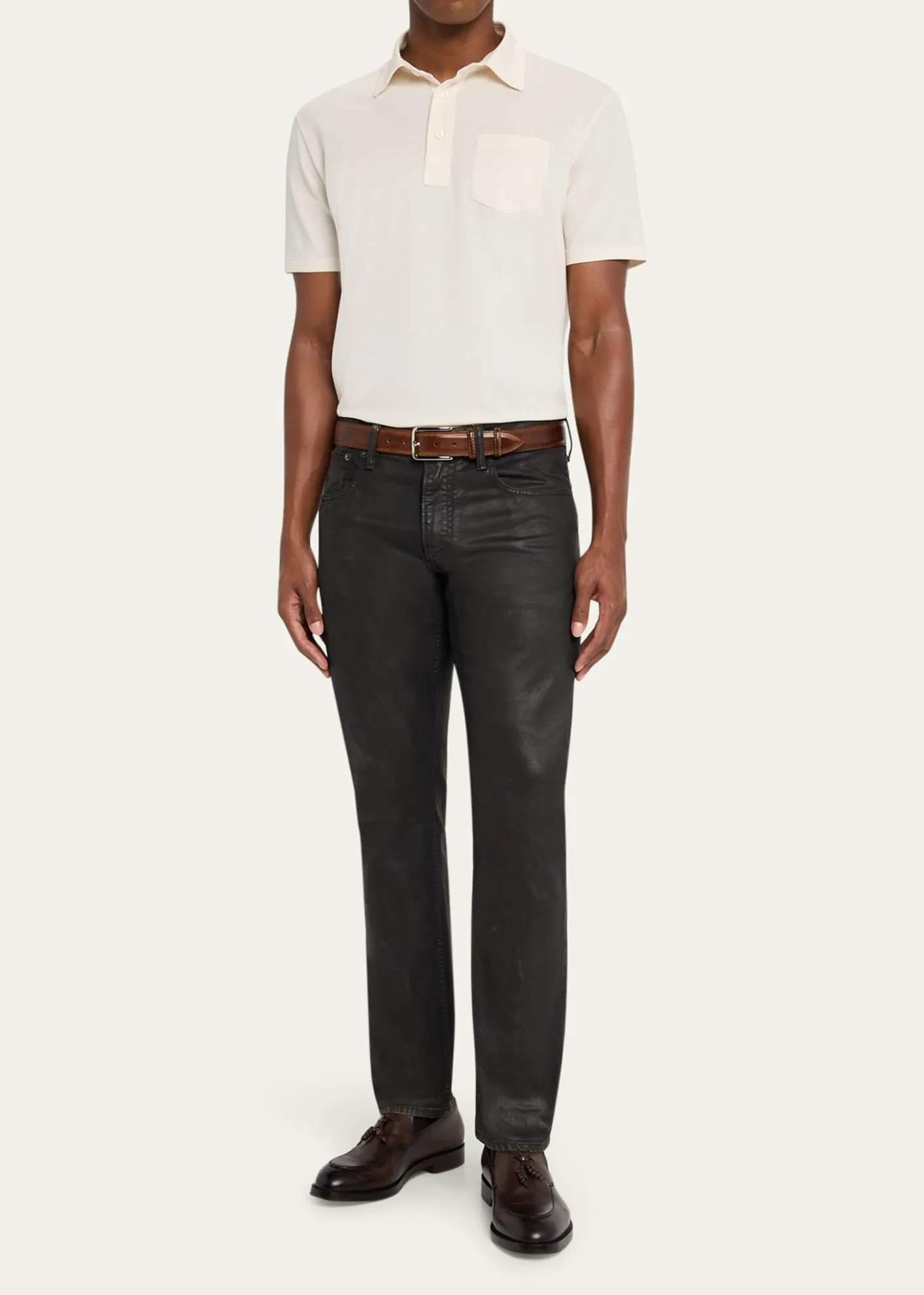 Ralph Lauren Purple LabelCotton-Cashmere Piqué Polo Shirt