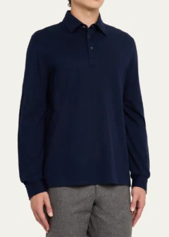 Ralph Lauren Purple LabelCotton-Cashmere Piqué Polo Shirt