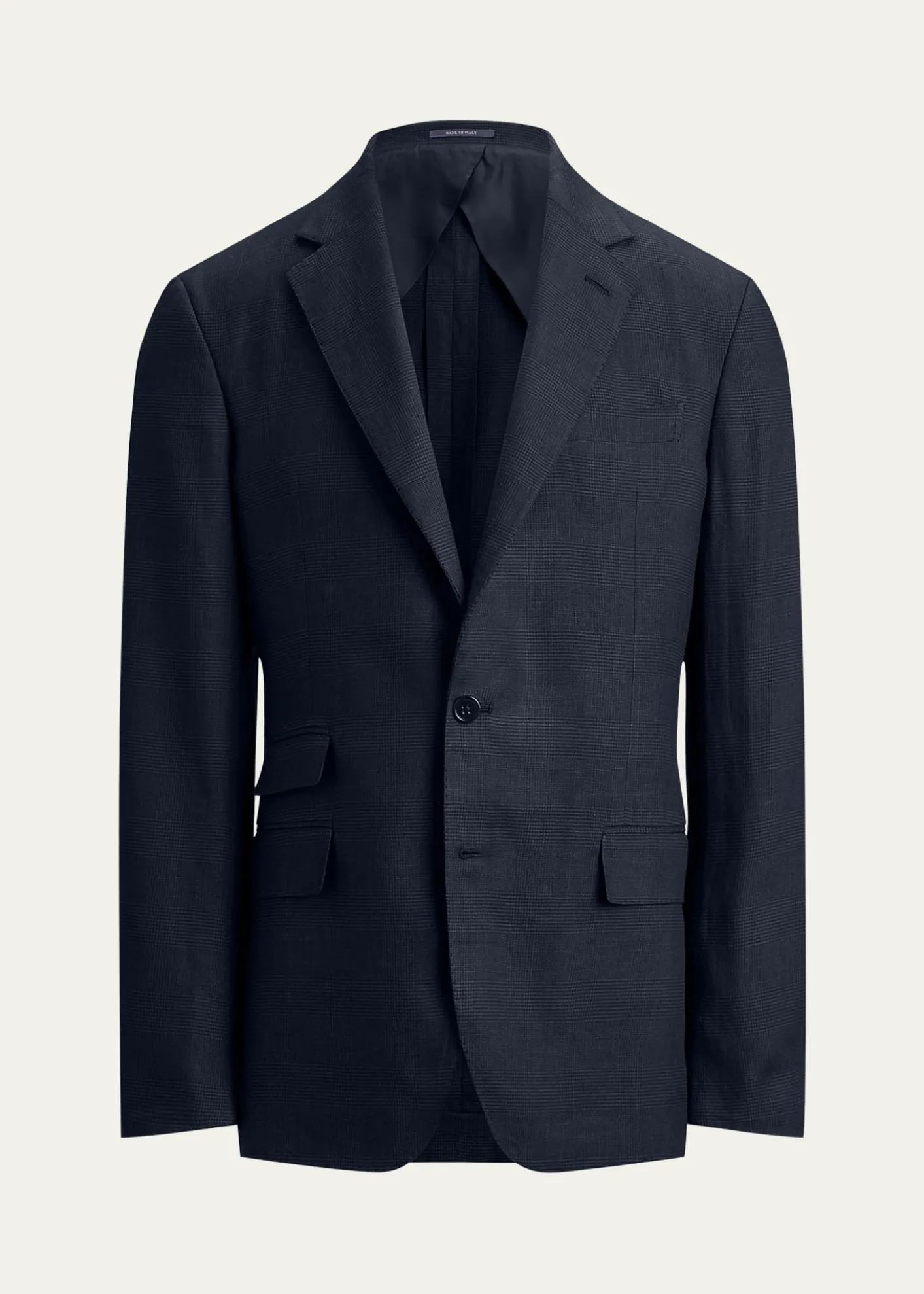 Ralph Lauren Purple LabelMen's Cotton and Cashmere Glen Plaid Single-Breasted Sport Coat