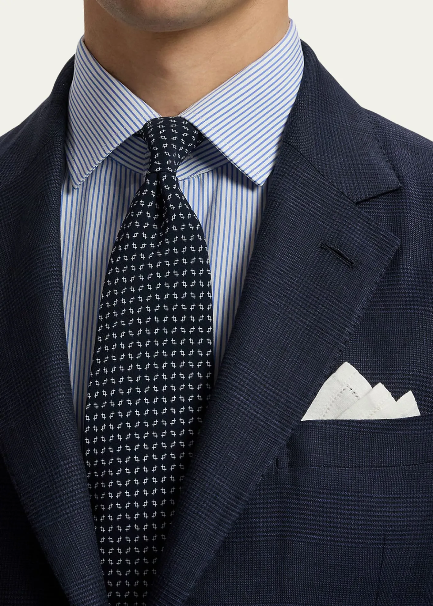 Ralph Lauren Purple LabelMen's Cotton and Cashmere Glen Plaid Single-Breasted Sport Coat