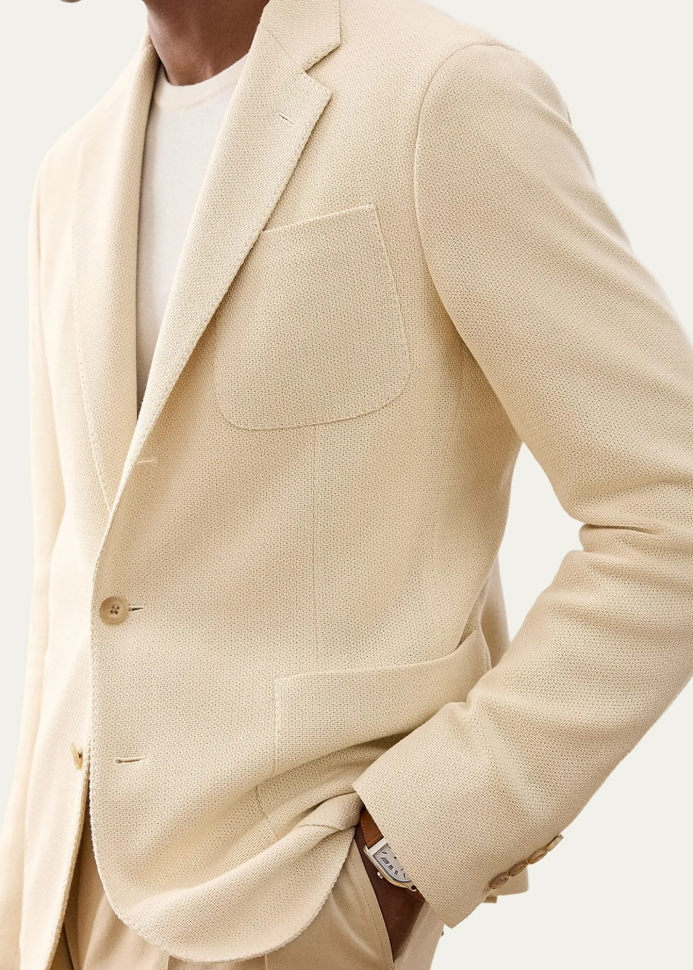 Ralph Lauren Purple LabelMen's Cotton Panama Weave Single-Breasted Blazer