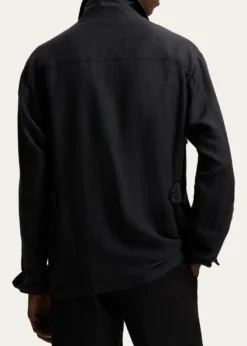 Ralph Lauren Purple LabelMen's Silk and Linen Flap-Pocket Field Jacket