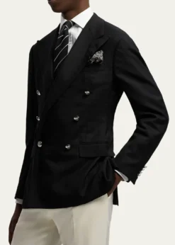 Ralph Lauren Purple LabelMen's Cashmere and Wool Peak Lapel Double-Breasted Blazer