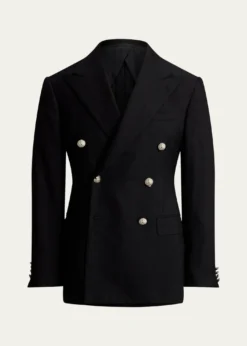 Ralph Lauren Purple LabelMen's Cashmere and Wool Peak Lapel Double-Breasted Blazer