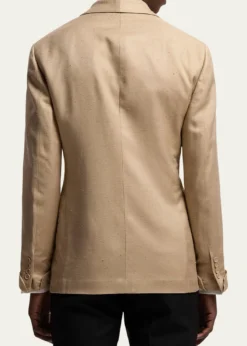 Ralph Lauren Purple LabelMen's Super Slub Twill Shawl Lapel Double-Breasted Blazer