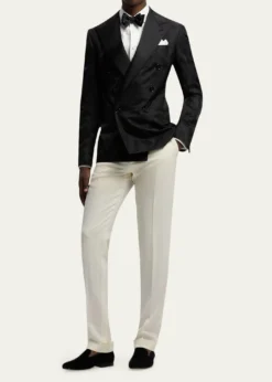 Ralph Lauren Purple LabelMen's Geometric Peak Lapel Double-Breasted Sport Coat