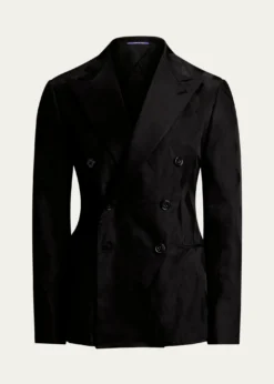 Ralph Lauren Purple LabelMen's Geometric Peak Lapel Double-Breasted Sport Coat