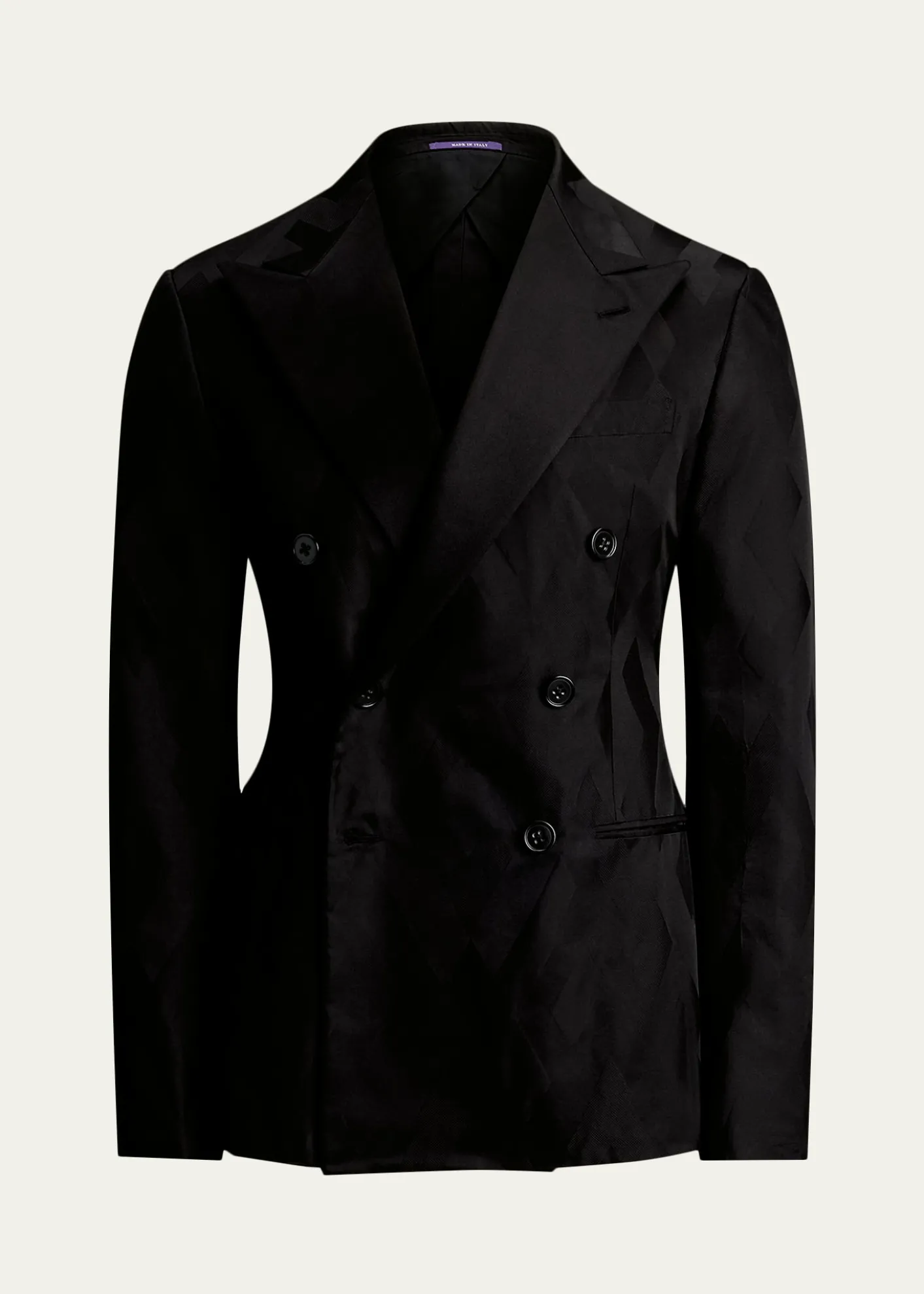 Ralph Lauren Purple LabelMen's Geometric Peak Lapel Double-Breasted Sport Coat
