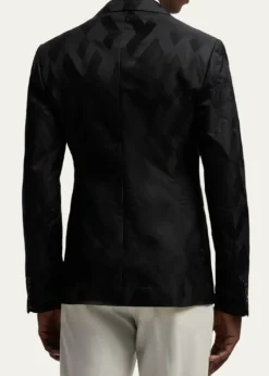 Ralph Lauren Purple LabelMen's Geometric Peak Lapel Double-Breasted Sport Coat