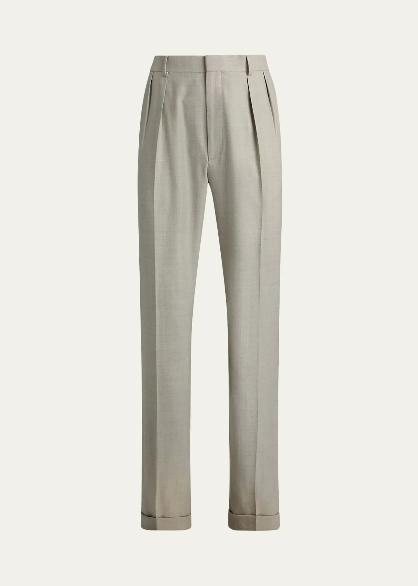 Ralph Lauren Purple LabelMen's Cotton-Stretch Straight Leg Pleated Trousers