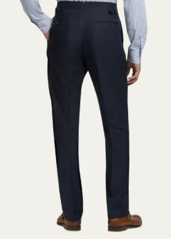 Ralph Lauren Purple LabelMen's Cashmere and Silk Glen Plaid Pleated Trousers