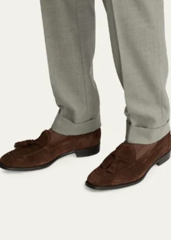 Ralph Lauren Purple LabelMen's Luther Calf Suede Tassel Loafers