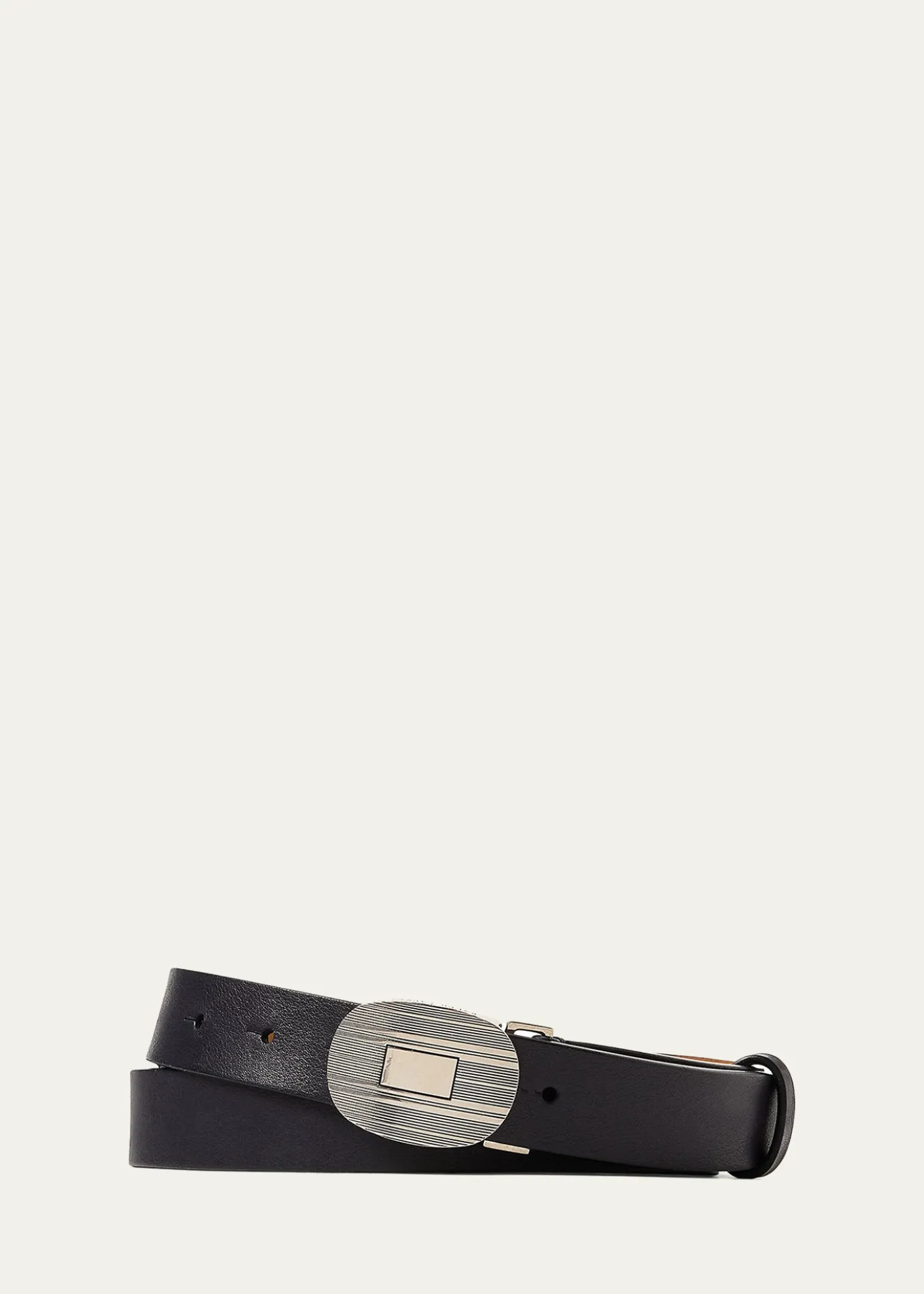 Ralph Lauren Purple LabelMen's Plaque-Buckle Leather Belt