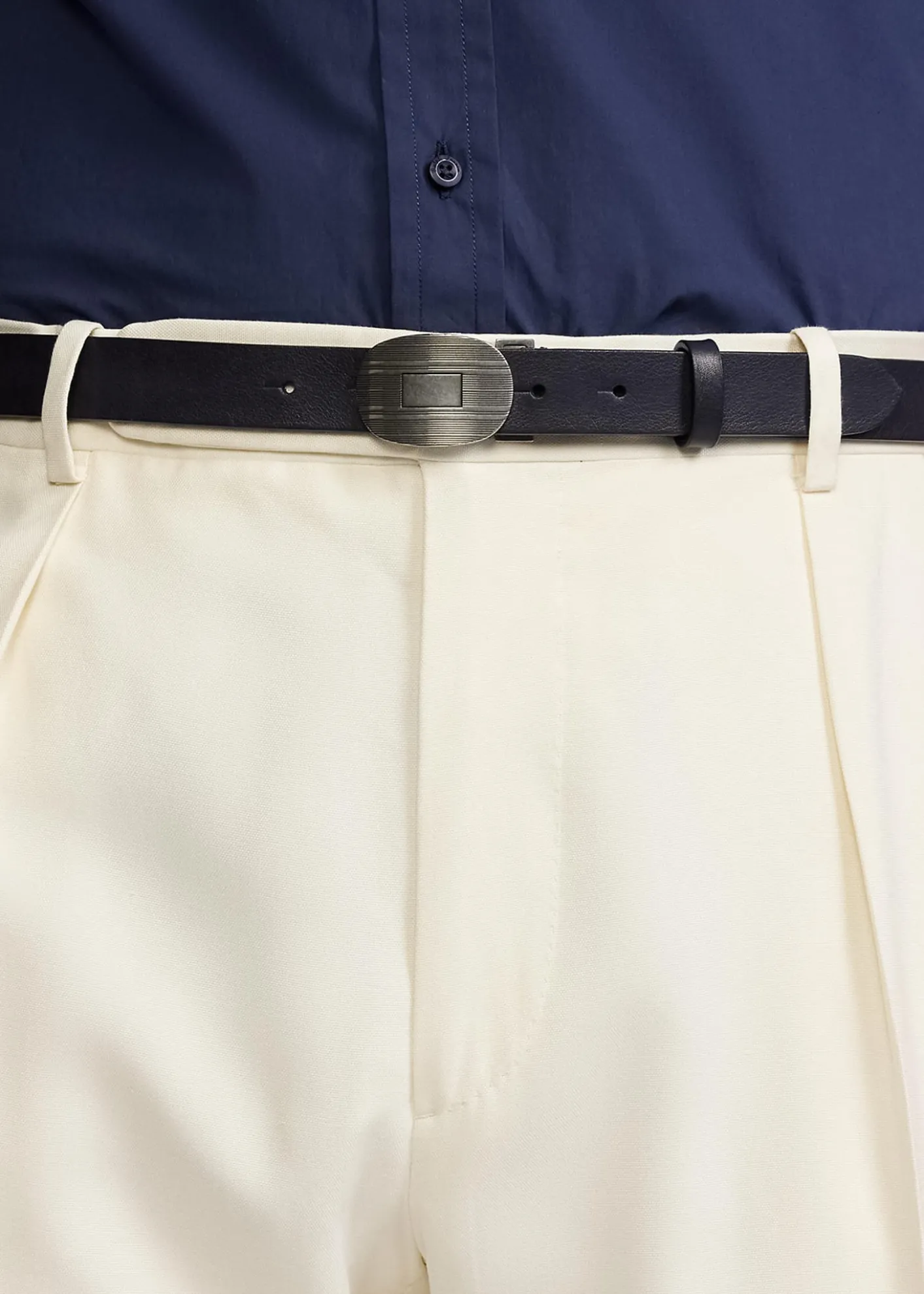 Ralph Lauren Purple LabelMen's Plaque-Buckle Leather Belt