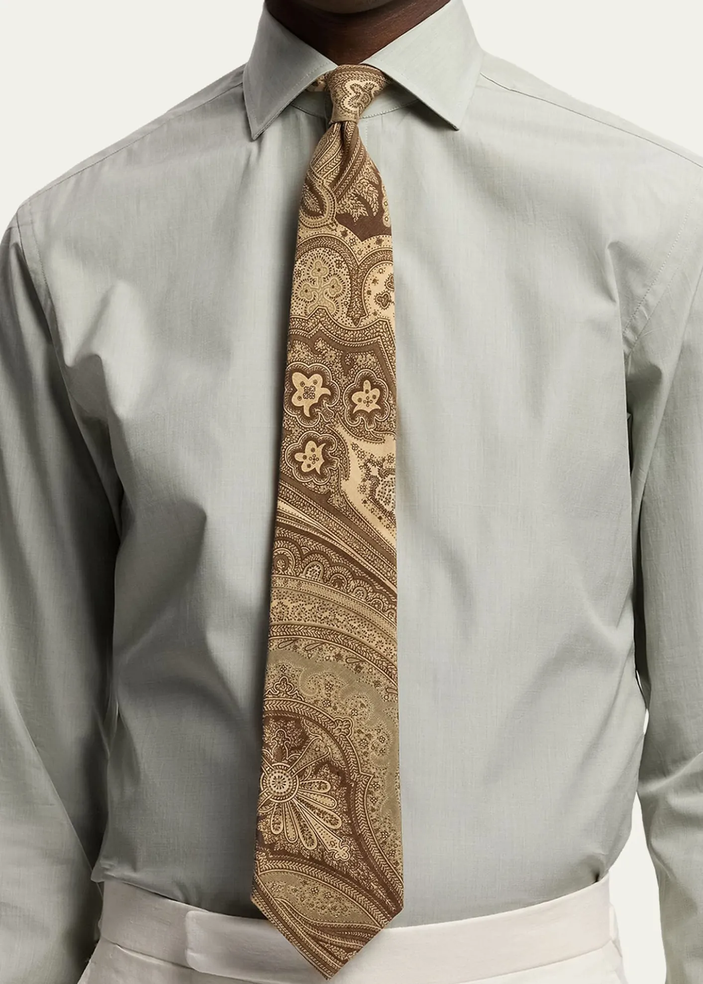 Ralph Lauren Purple LabelPaisley Linen-Silk Tie