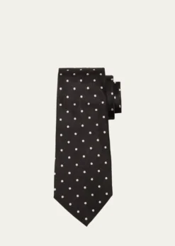 Ralph Lauren Purple LabelPolka-Dot Silk Satin Tie