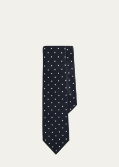Ralph Lauren Purple LabelPolka-Dot Silk Satin Tie