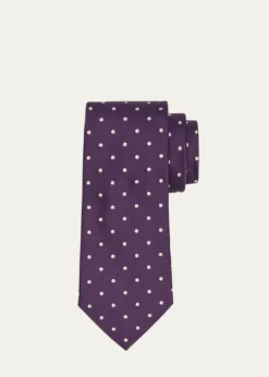 Ralph Lauren Purple LabelPolka-Dot Silk Satin Tie