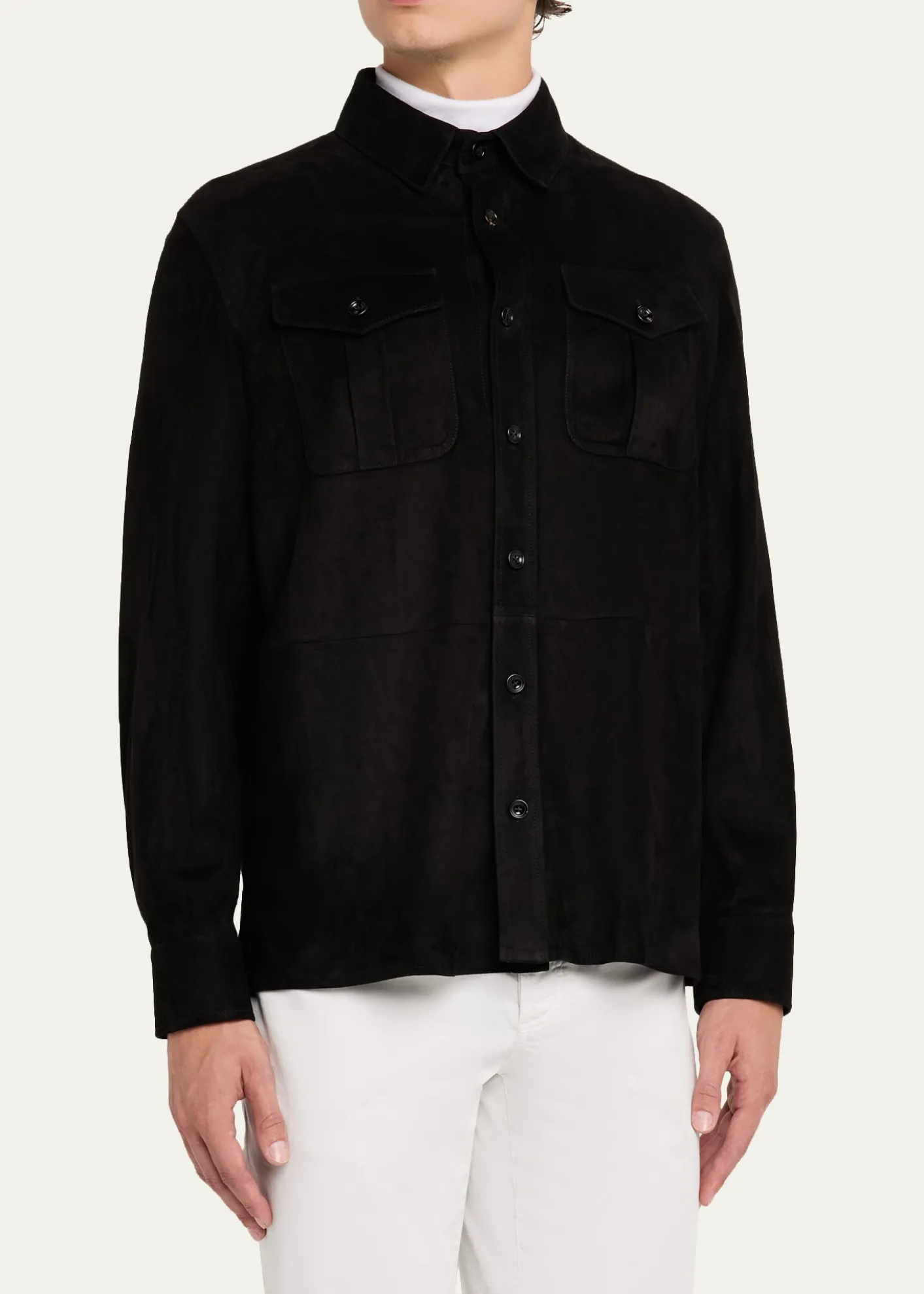 Ralph Lauren Purple LabelSuede Overshirt