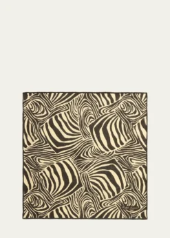Ralph Lauren Purple LabelZebra-Print Linen Pocket Square