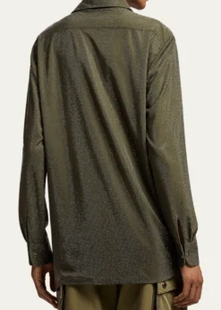 Ralph LaurenSilk Long-Sleeve Mesh Shirt