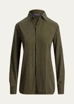 Ralph LaurenSilk Long-Sleeve Mesh Shirt