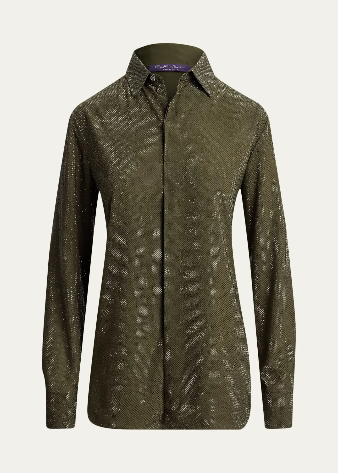 Ralph LaurenSilk Long-Sleeve Mesh Shirt