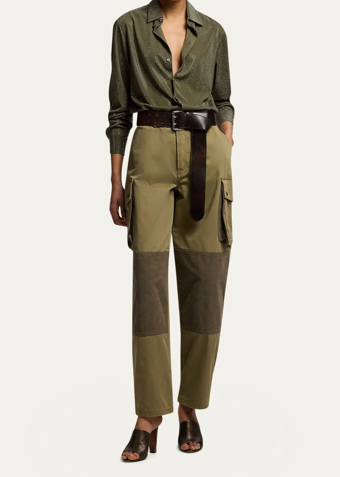 Ralph LaurenSilk Long-Sleeve Mesh Shirt