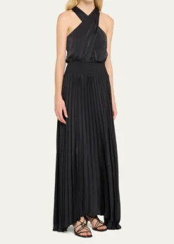Ramy BrookArina Pleated Halter Midi Dress