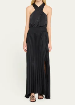 Ramy BrookArina Pleated Halter Midi Dress