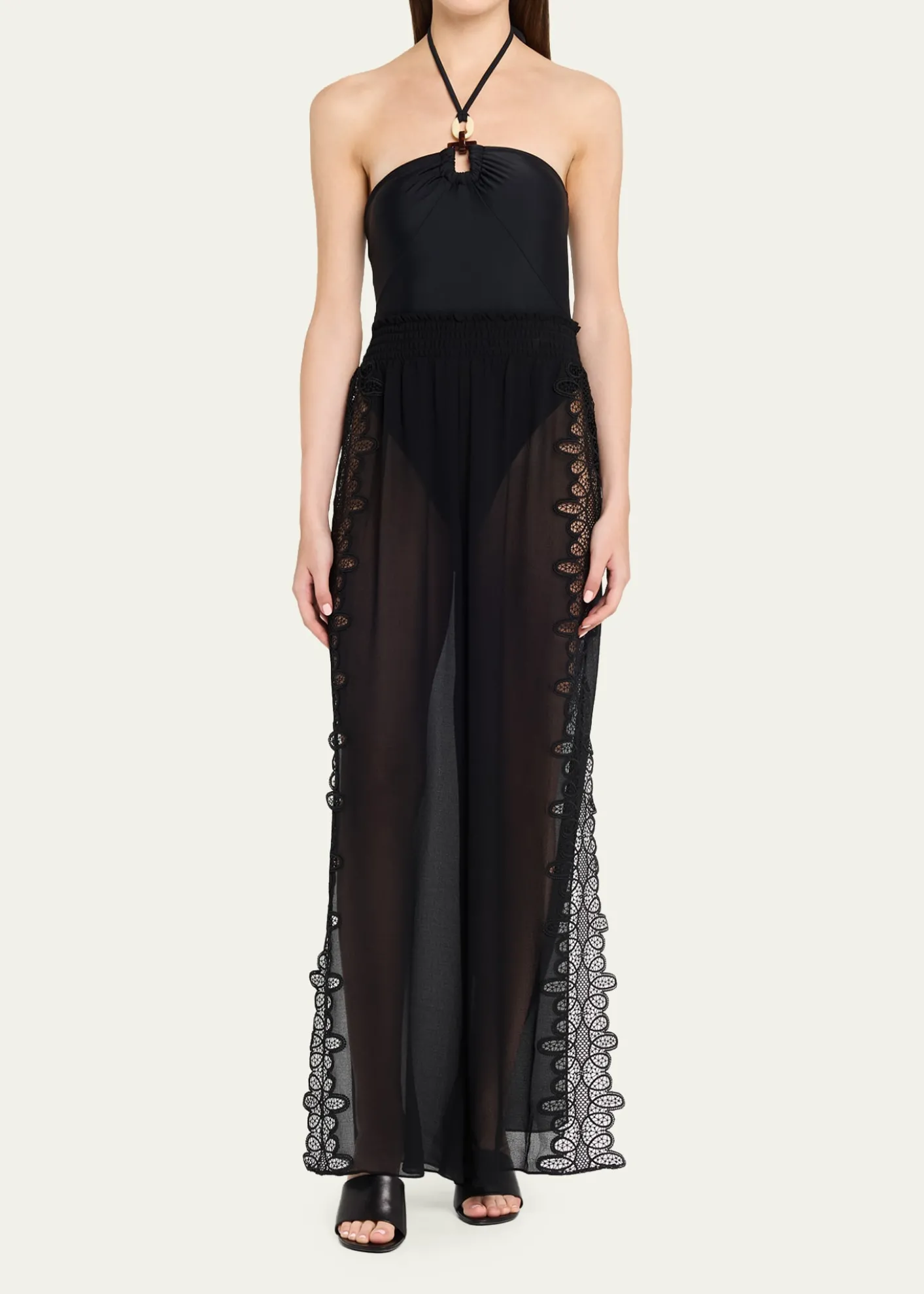 Ramy BrookAthena Side-Split Wide-Leg Cotton Pants