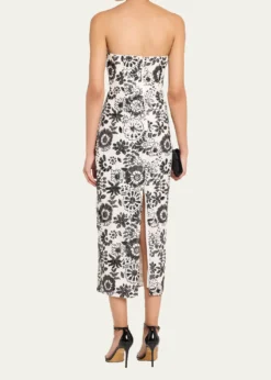 Ramy BrookBonnie Strapless Floral Sequin Column Midi Dress