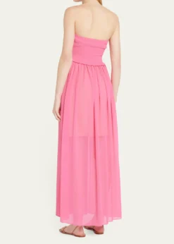 Ramy BrookCalista Smocked Strapless Side-Split Coverup Dress