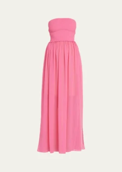 Ramy BrookCalista Smocked Strapless Side-Split Coverup Dress